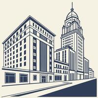 a minimalist cityscape design using geometric shape vector
