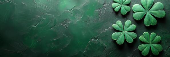 Banner with St. Patrick's Day background with shamrocks and copy space for text photo