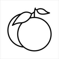 tangerine Icon Symbol isolated white background. illustration. color editable. vector