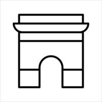 arc de triomphe Icon Symbol isolated white background. illustration. color editable. vector