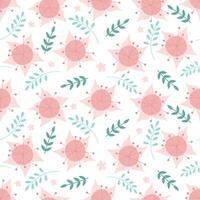 Seamless floral pattern in pink color. Illustration of endlessly repeating ornament. vector