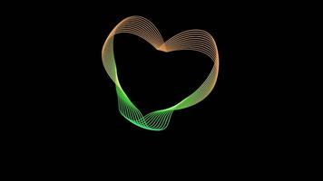 Gradient Seamless digital wavy love or heart background with loop motion. Futuristic technology background, Colorful neon pattern video