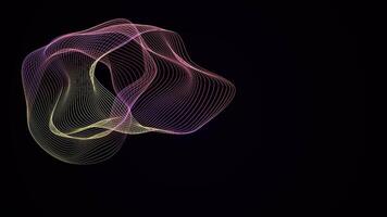 Seamless digital wavy background with loop motion. Futuristic technology background, Colorful neon pattern video