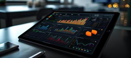 Modern Investment App Interface on Tablet for Financial Data Visualization photo
