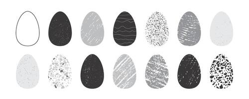 Easter Eggs Abstract Textured Minimalist Set vector