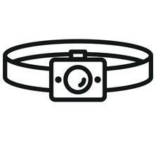Headlamp icon. Trendy modern flat linear Headlamp icon on white background from thin line Dentist collection, editable outline stroke illustration vector
