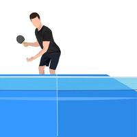 Sport Game Table Tennis Player with Racket and Ball vector