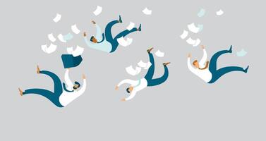 Businessmen falling from the sky, falling from the sky, falling from the sky, falling from vector