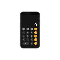 Smartphone displaying a calculator application with numeric and function buttons vector