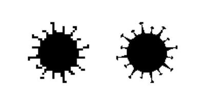 Black silhouette of two spiky objects with irregular spike variations vector