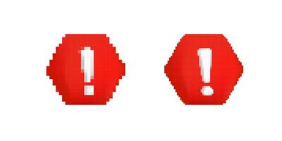 Red exclamation marks in hexagonal shapes indicate attention needed or important information vector
