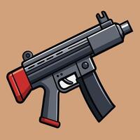 An image of a gun on a brown background vector