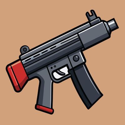 An image of a gun on a brown background