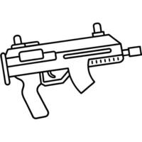 A gun in black and white on a white background vector
