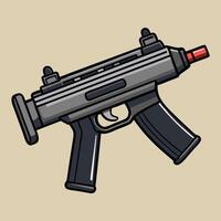 An image of a gun on a beige background vector