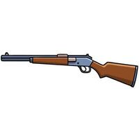 A gun with a wooden stock and a wooden handle vector