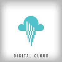 Different technological cloud logo design. Creative data and server design, corporate identity. vector