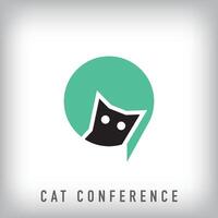 Different cat conference logo design. Creative animal meeting design, corporate identity. vector
