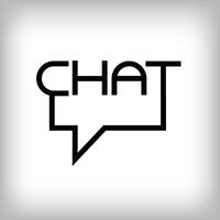 Different linear typographic chat speech bubble logo design. Creative interpretation design, corporate identity. vector