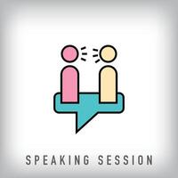 Different speech session bubble logo design. Creative interpretation design, corporate identity. vector