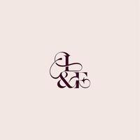 bold serif initial calligraphy wedding concept monogram letter elegant and luxury concept IF vector