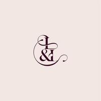 bold serif initial calligraphy wedding concept monogram letter elegant and luxury concept IL vector