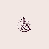 bold serif initial calligraphy wedding concept monogram letter elegant and luxury concept IX vector