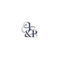 bold serif initial calligraphy wedding concept monogram letter elegant and luxury concept JP vector