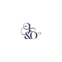 bold serif initial calligraphy wedding concept monogram letter elegant and luxury concept JO vector