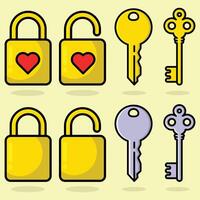 a set of lock and key icons vector