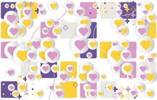 Decorative background design with colorful love objects vector