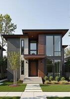 Modern house exterior design with modern architecture photo