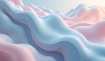 Minimalist 3D abstract wallpaper with flowing patterns and curvy forms, highlighted by realistic lighting and seamless textures photo