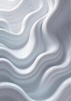 3D Abstract liquid white waves background photo