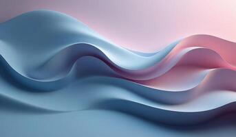 3d rendering of a wave of blue and pink fabric photo