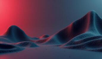 3d rendering of mountains and water photo