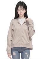 The women's jacket is made from a soft, lightweight fabric photo