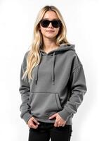 The women's hoodie is made from a soft, lightweight fabric photo