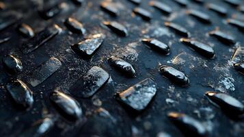 A close up of a metal surface with many small holes photo