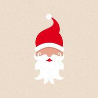 A minimalist illustration of a Santa Claus face with a red hat vector