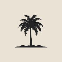 Silhouette image of a palm tree, symbolizing tropical destinations, relaxation, and nature vector