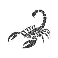 A detailed sketch of a scorpion, rendered in black ink on a white background, capturing its intricate anatomy vector