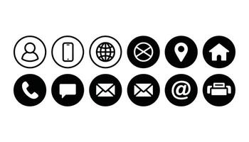 Communication Icon Set. Contact, Phone, Email, and Web Icons for Digital Design. vector