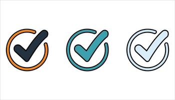 Checkmark Icons. Verified, Approved, and Success Symbols for UI and Design. vector