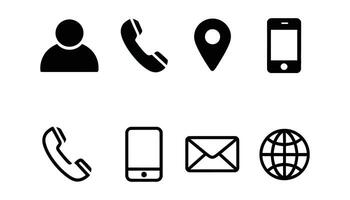 Business Communication Icons. Call, Message, Address, and Internet Set. vector