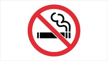 No Smoking Icon. Cigarette with a Red Circle and Slash. vector
