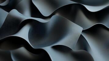 Abstract dark gray wavy fabric texture. photo
