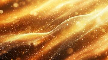 A shimmering golden wave with sparkling particles, creating a magical and ethereal effect. photo