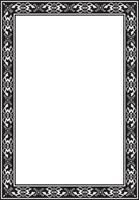 square black monochrome ancient Russian ornament. Slavic rectangle, border, frame. Painting of royal chambers. vector