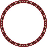 round colored border ornament. Native American tribes framework, circle vector